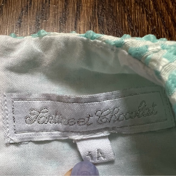 Tartine et Chocolat White and Turquoise Occasion Dress - Picture 6 of 9